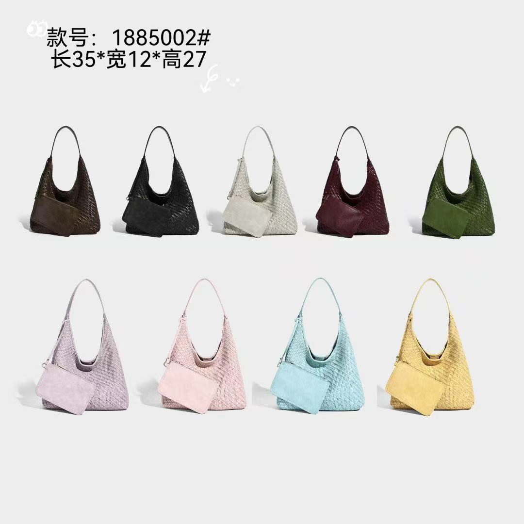 Casual Fashion Women's Shoulder Bag PU Button Closure Portable Single Strap Large Capacity