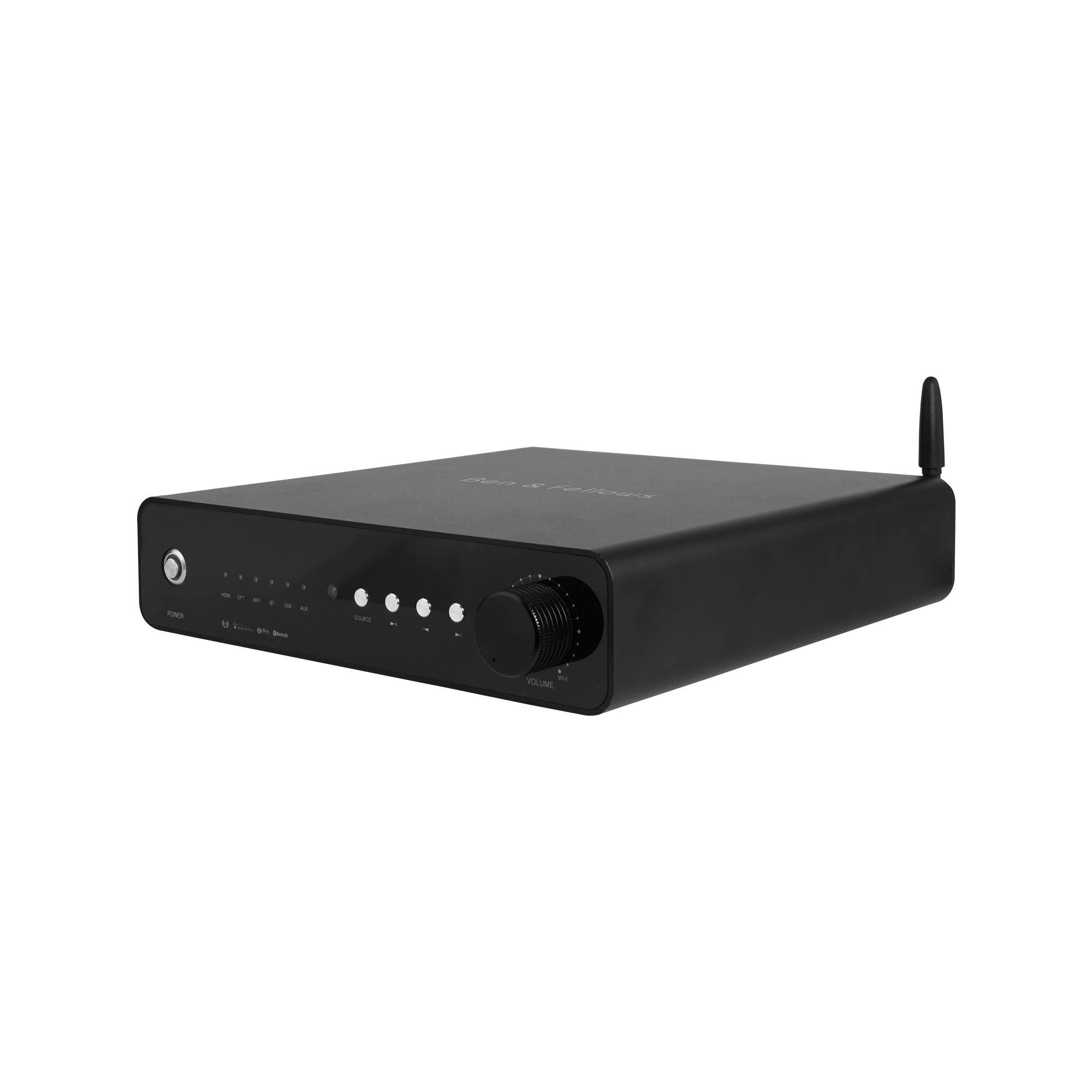 2-Channel Wi-Fi Bluetooth Amplifier 2x120W Wireless Music Streaming with USB HDMI ARC Optical