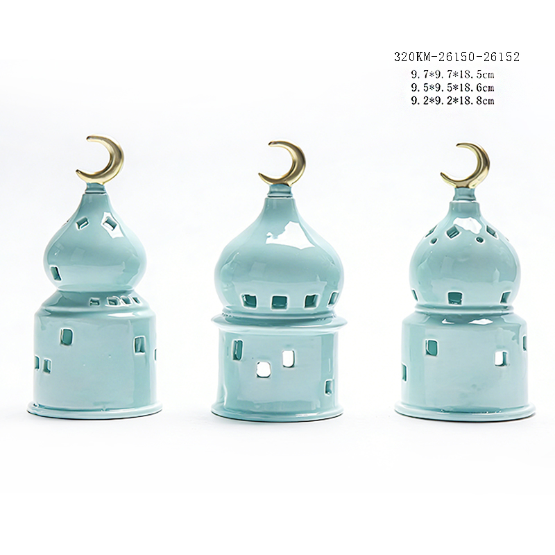 Ceramic castle-shaped candlestick
