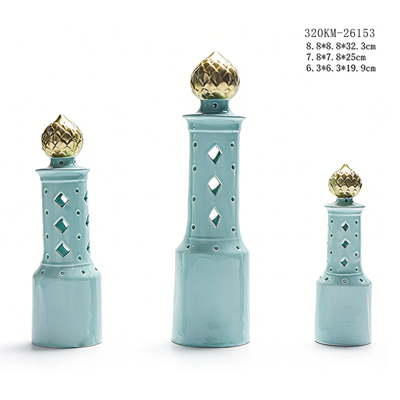 Ceramic castle-shaped candlestick