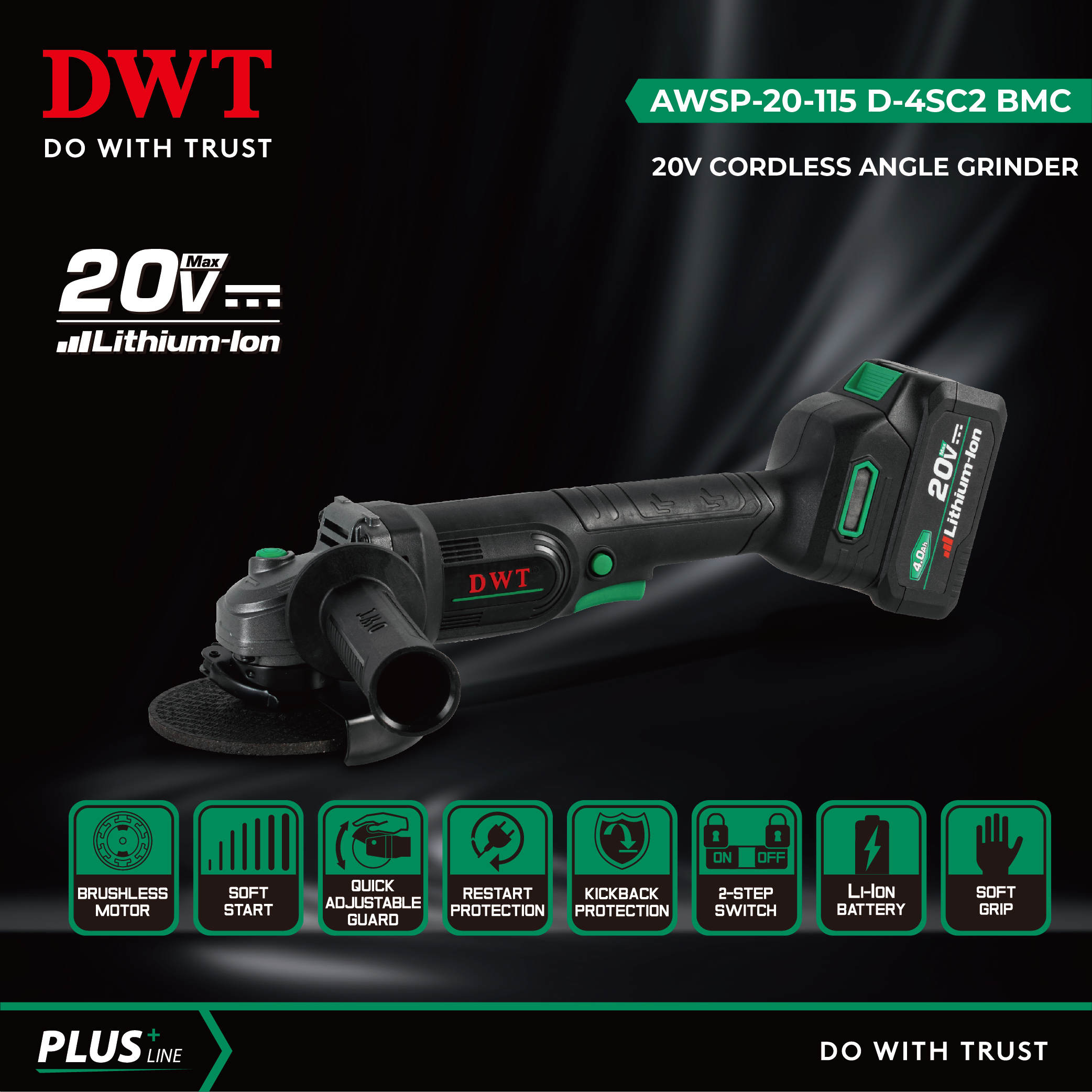 DWT Professional Cordless angle grinder
