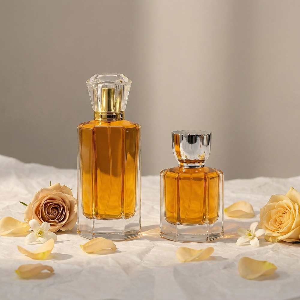 50 ml 100 ml clear hexagonal perfume bottle