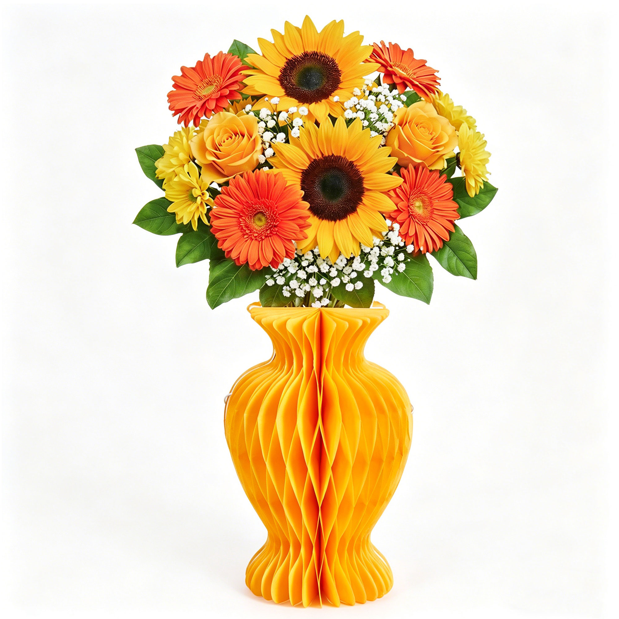 Sunbeauty Modern Home Decor Foldable Paper Honeycomb Vase