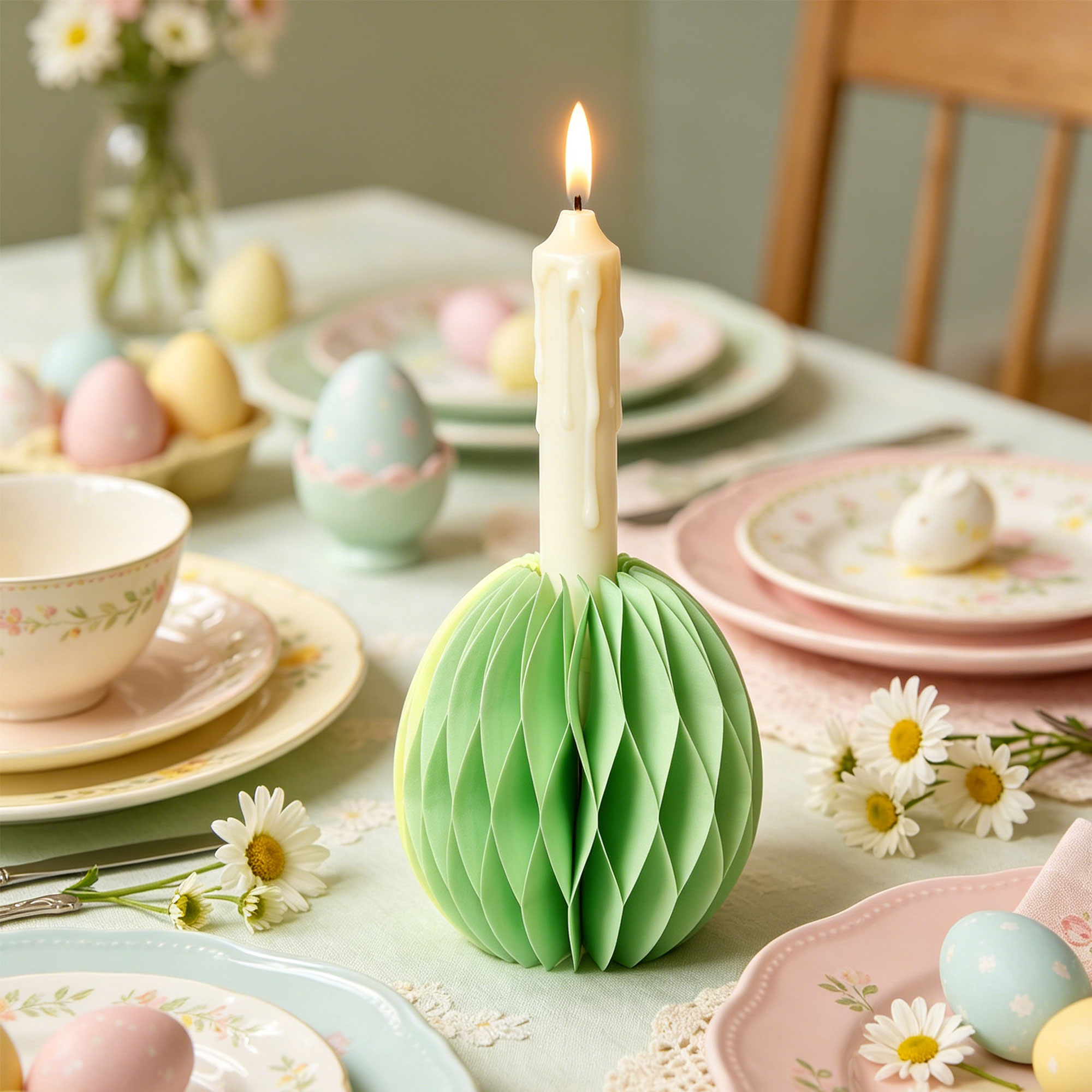 Wholesale Easter Paper Egg Baubles Paper Honeycombcandle holder