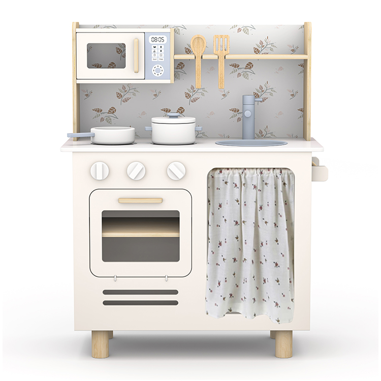 Children's Wooden Nordic Style Simulation Kitchen Toy, Baby Pretend Play Cookware Set