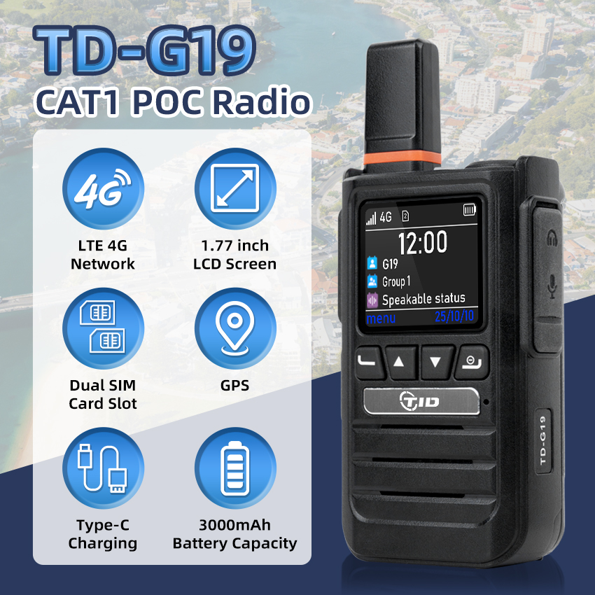 TID TD-G19 Global LTE POC Radio AI Noise Cancellation Radio Type-C Charging Two Way Radio