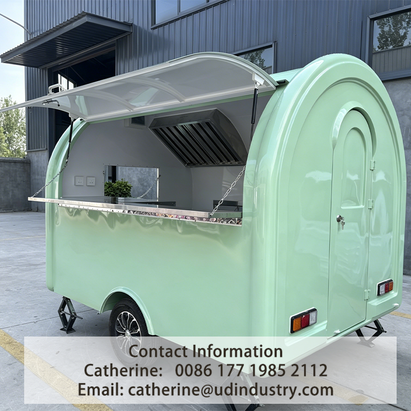 UD Mobile Kitchen Concession Snow Cone Trailer Fast Food Vending Ice Cream Taco Cart Food Trailers