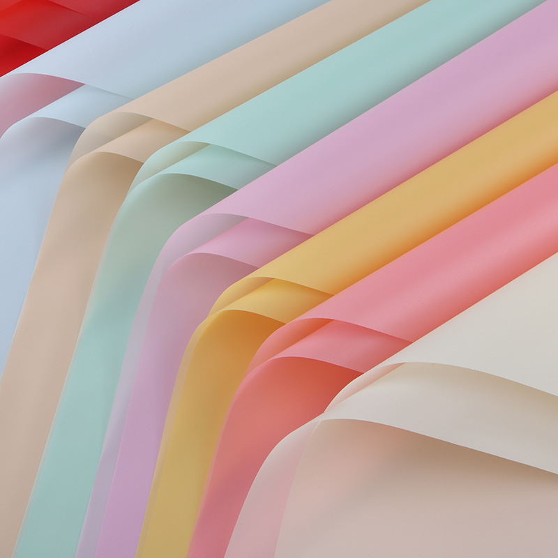 Longsun Solid Color Korean Style Paper Waterproof Floral Wrapping Paper Material BOPP Plastic Film