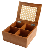 Brown Square Tea Box With Cover