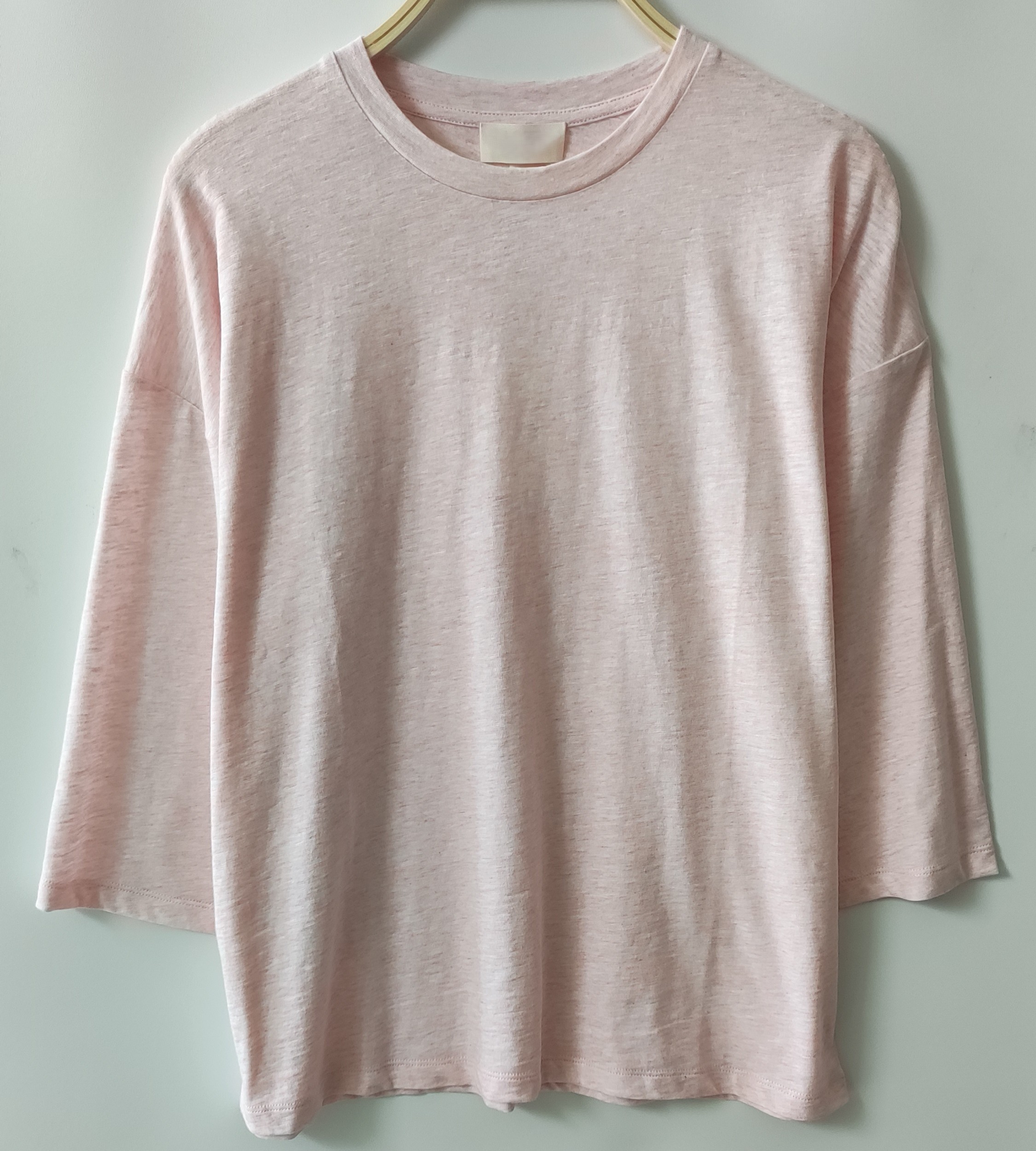 Hemp cotton casual 7-inch sleeve T-shirt