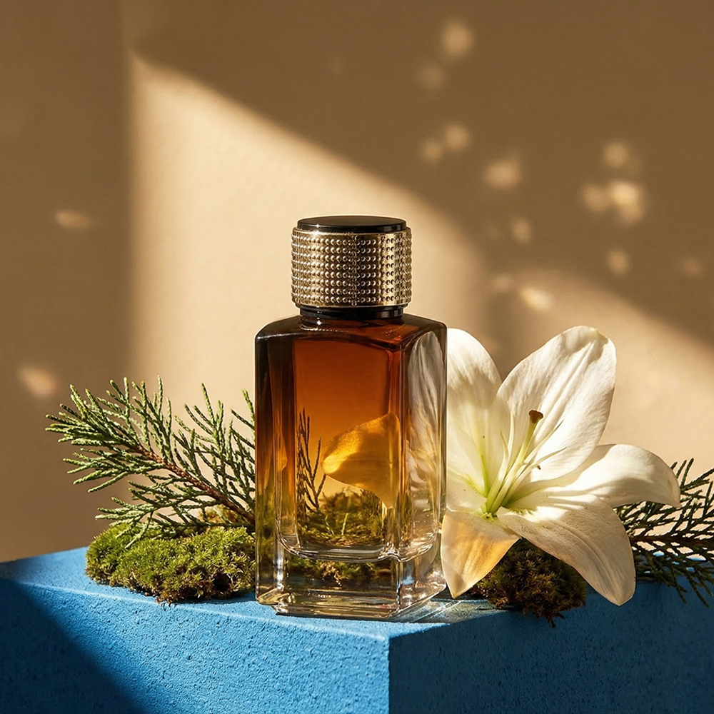 Gradient Brown Square Glass Perfume Bottle 100ml