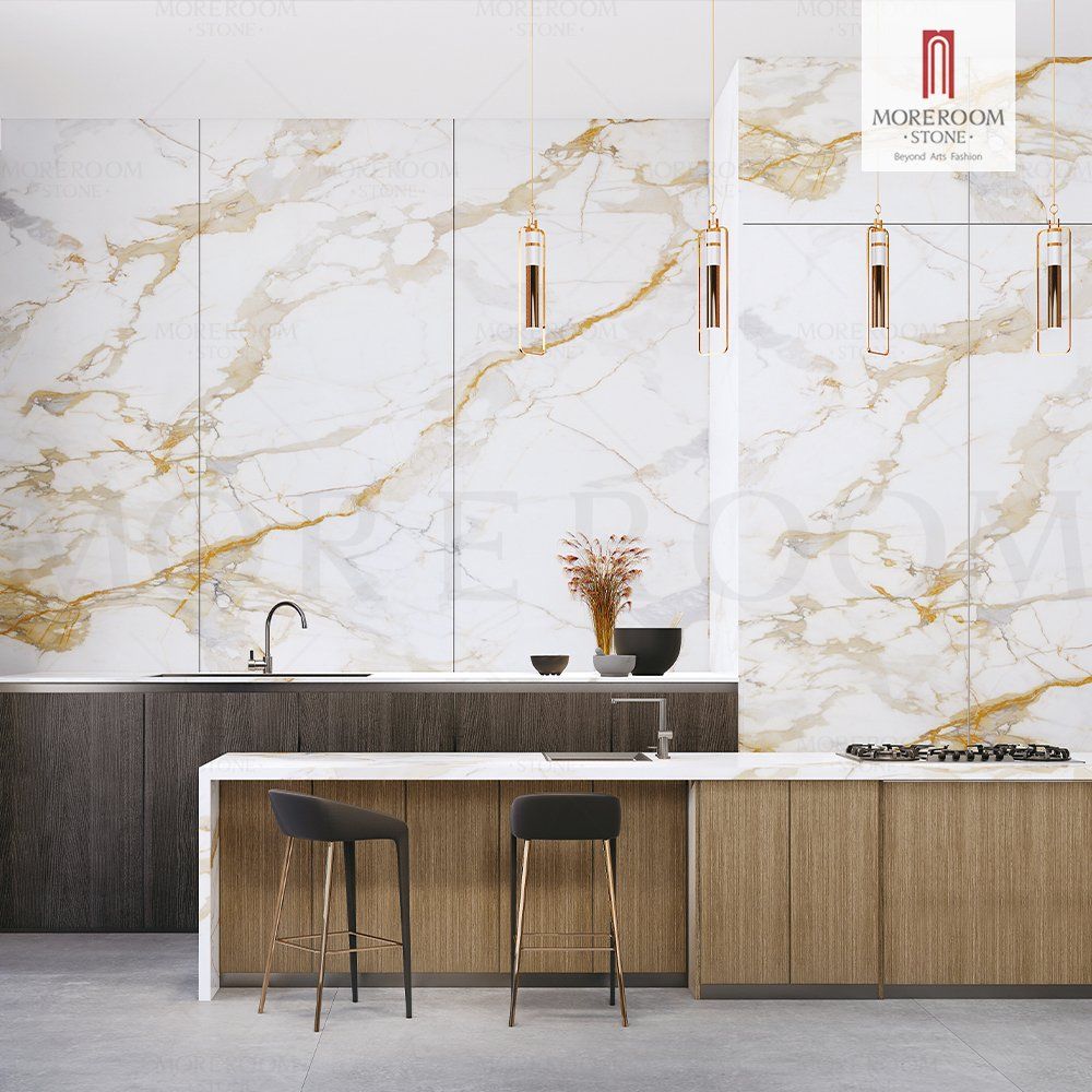 MOREROOM Sintered Stone Natural Black White Marble Artificial Calacatta Material White Marble