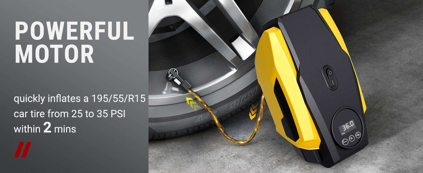 ABS 12V Portable Car Emergency Wholesale Air Compressor Auto Shut-off Car Pump with LED Light