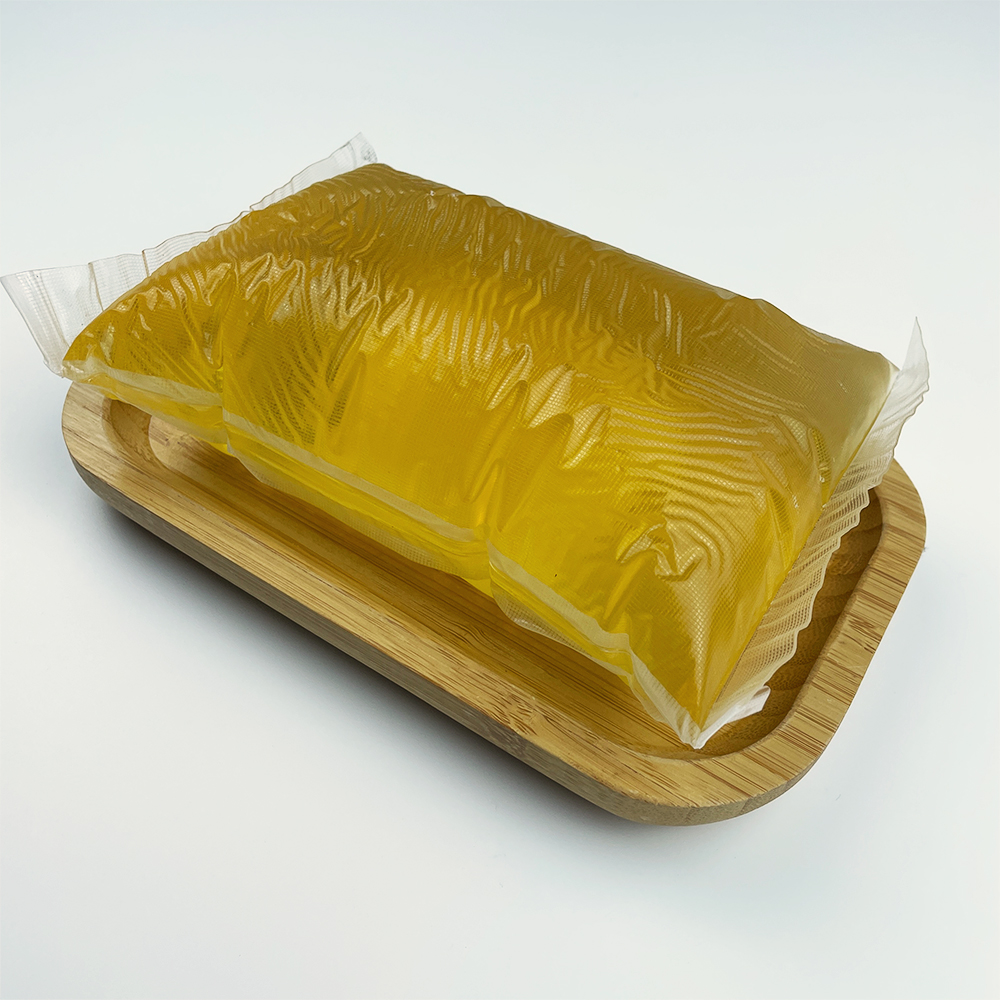 High viscosity yellow transparent block-shaped packaging binding hot melt adhesive