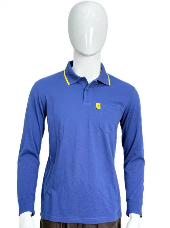 Anti static long sleeved T-shirt with collar
