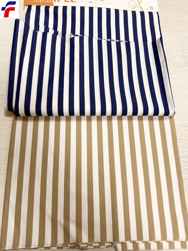 Cotton shirt stripe yarn dye poplin