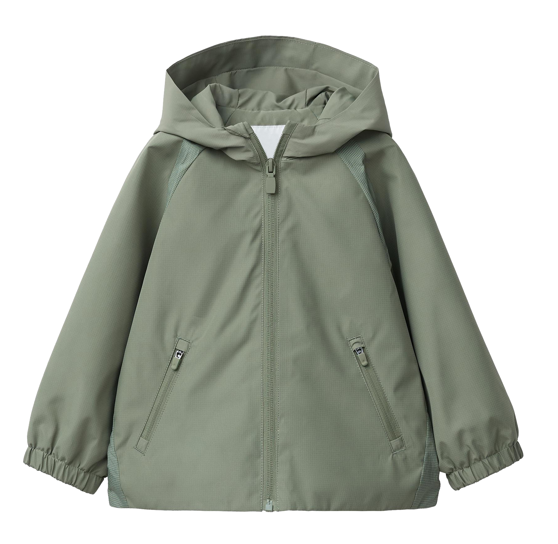 Kids' Color-Blocked Hooded Windbreaker Jacket, Water-Resistant Ripstop Coat with Zip Pockets