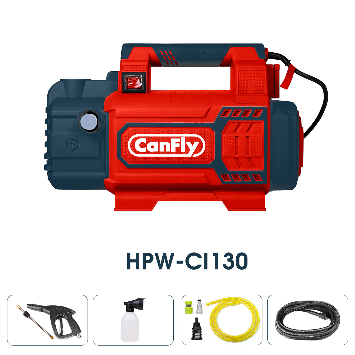 CanFly HPW-CI130 Portable Electric High Pressure Washer 1280W Induction Motor 60Bar Car Cleaner