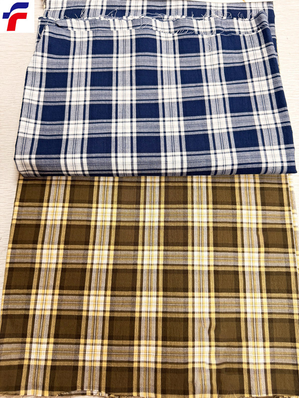 Cotton high twist yarn dye crepe