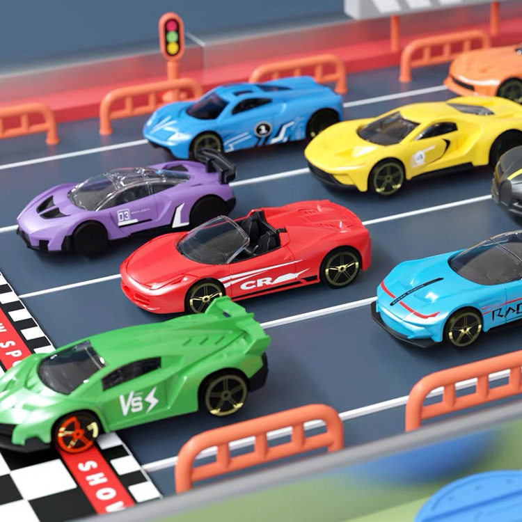 Die cast car toy with Parking Lot