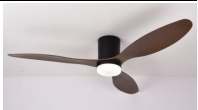 LED fan light: 3-speed dimming, memory, timer, 5-year motor warranty.