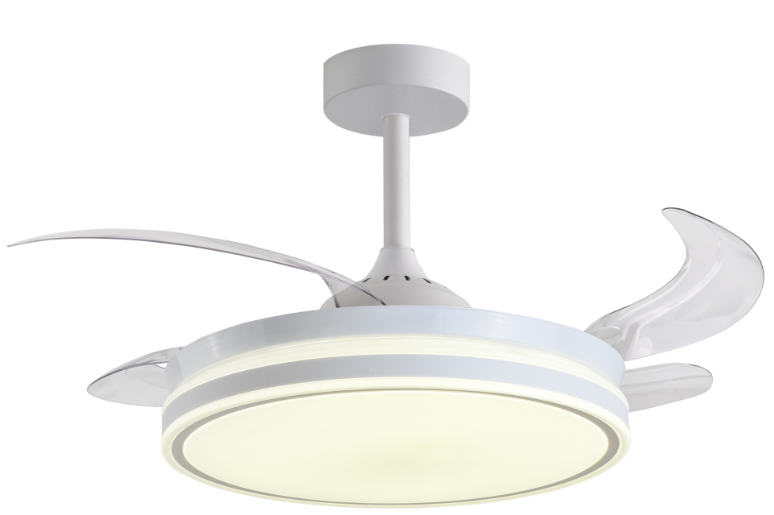 LED fan light: 6-speed dimming, memory, timer, 5-year motor warranty.