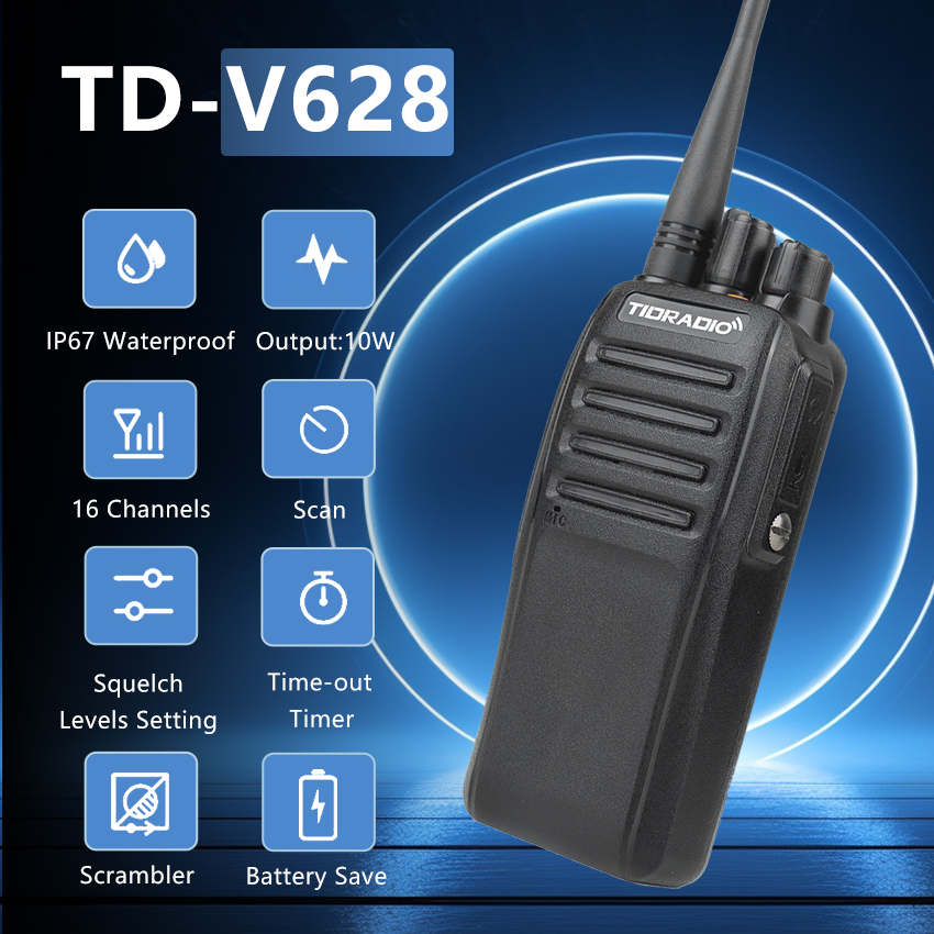 TD-V628 Long Range UHF Analog Radio 2500mAh Battery Handheld Walkie Talkie
