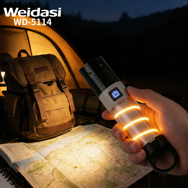 USB Rechargeable Telescopic Zoomable Power Display LED Flashlights High Lumen Hand Torch Light
