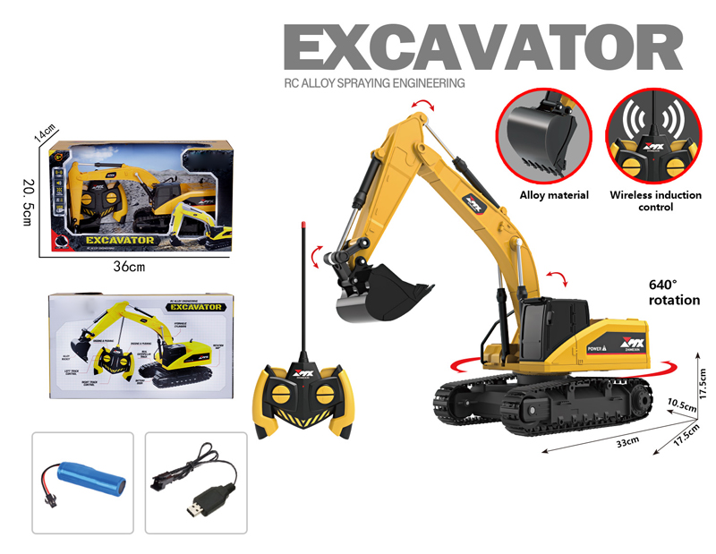 5ch Remote Control Alloy Engineering Excavator