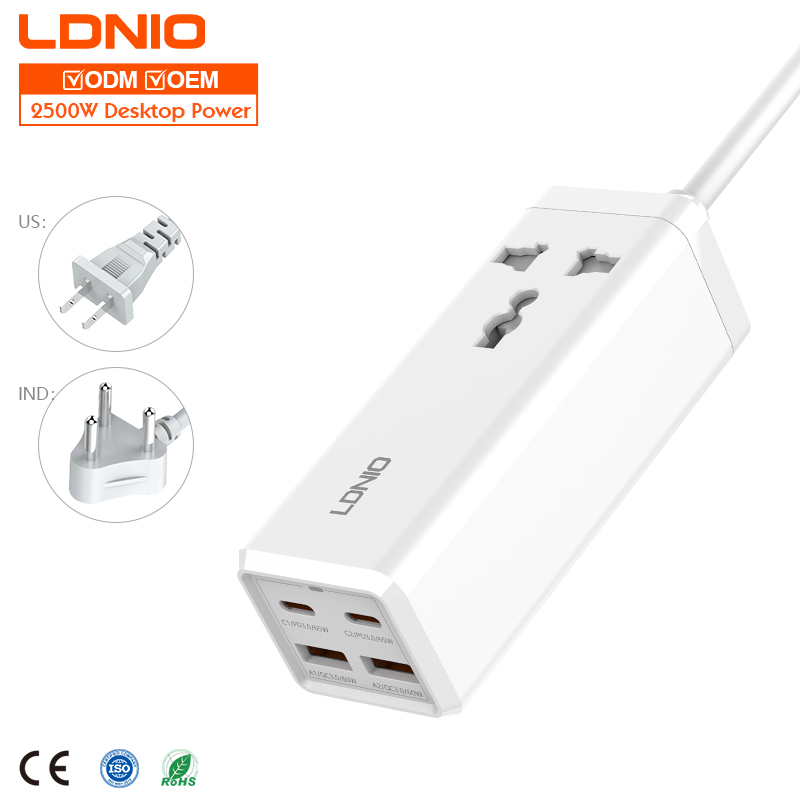 LDNIO SC1418 High Output Power Strip Multi USB Ports 65W Power Socket Universal Power Extension