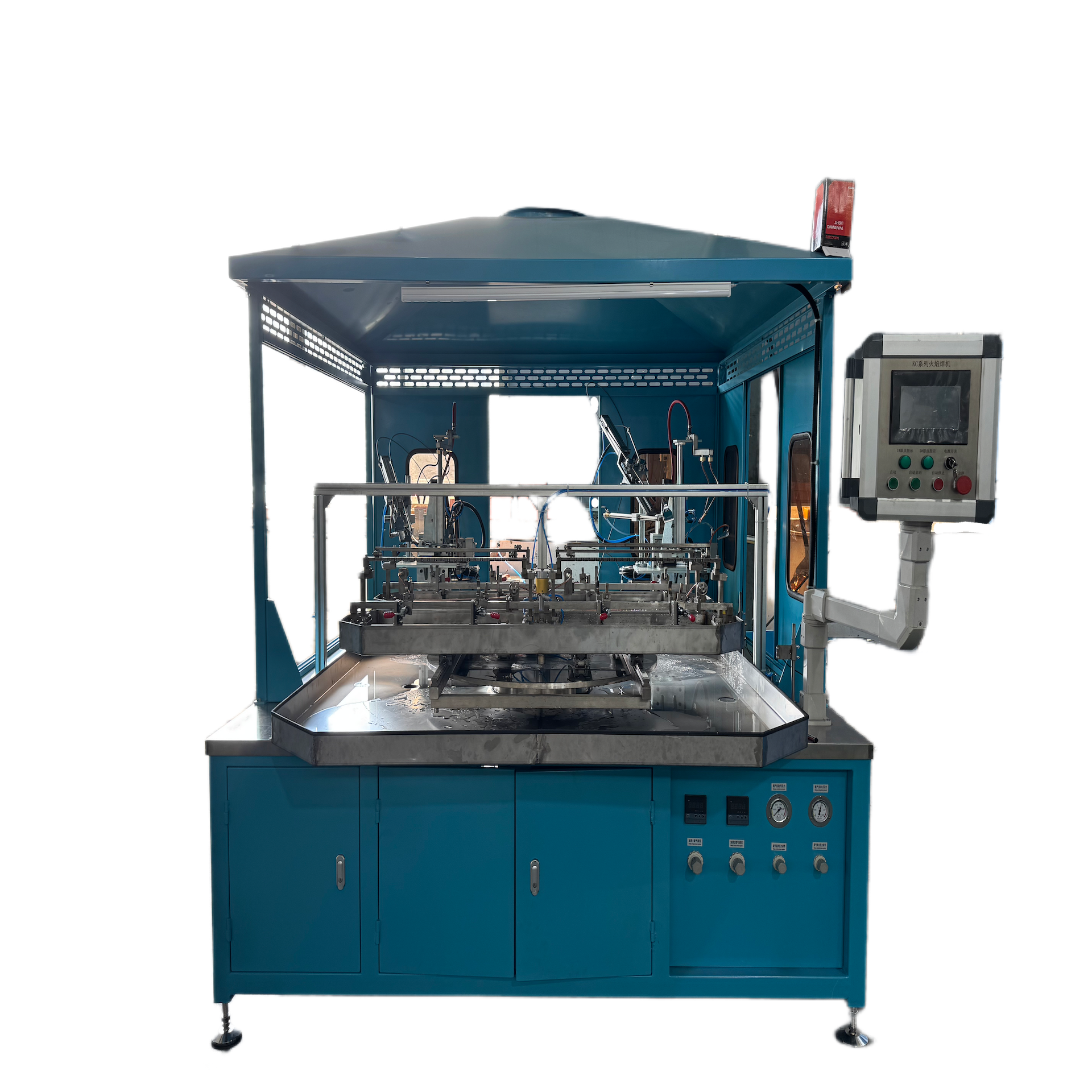 Automatic Turntable Wire Feeding Flame Brazing Machine for Header Pipe