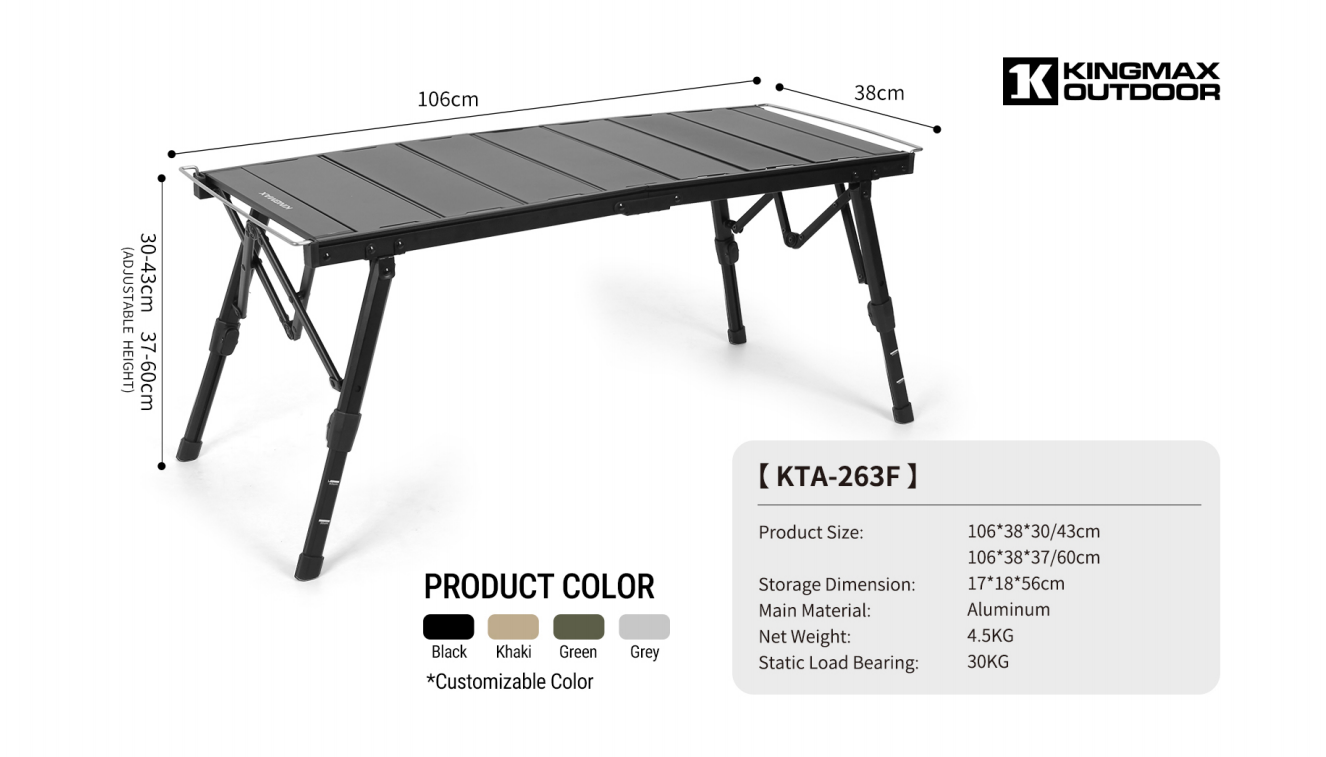 Adjustable folding IGT table