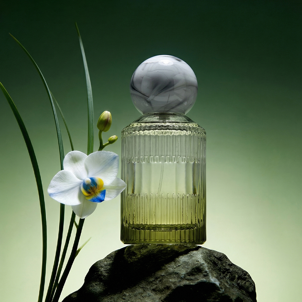 30ml 50ml 100ml Green Cylinder Perfume Glass Bottle