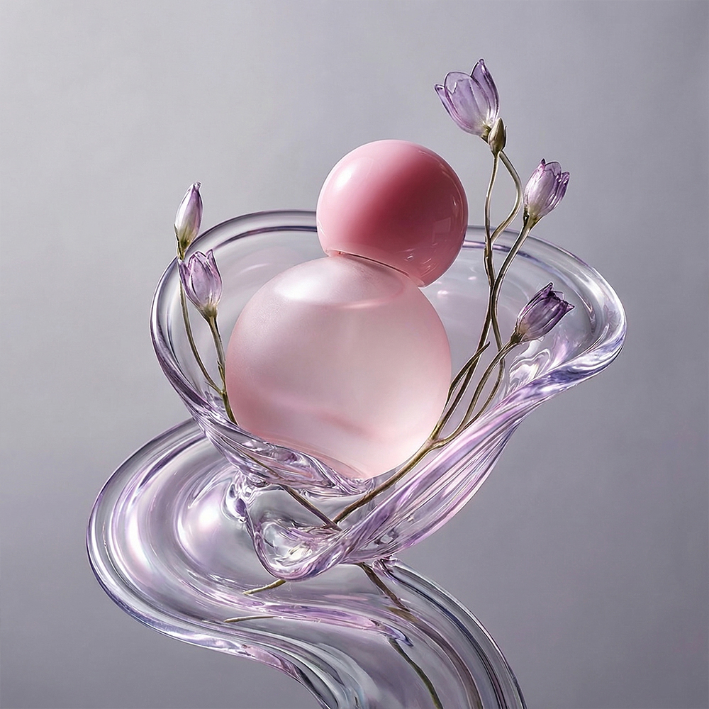 30ml 50ml 75ml Frosted Pink Glass Perfume Bottle