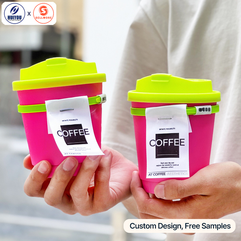 HUIYOU Disposable Coffee Paper Cups with Lids Commercial Paper Cups for Hot Drinks OEM ODM
