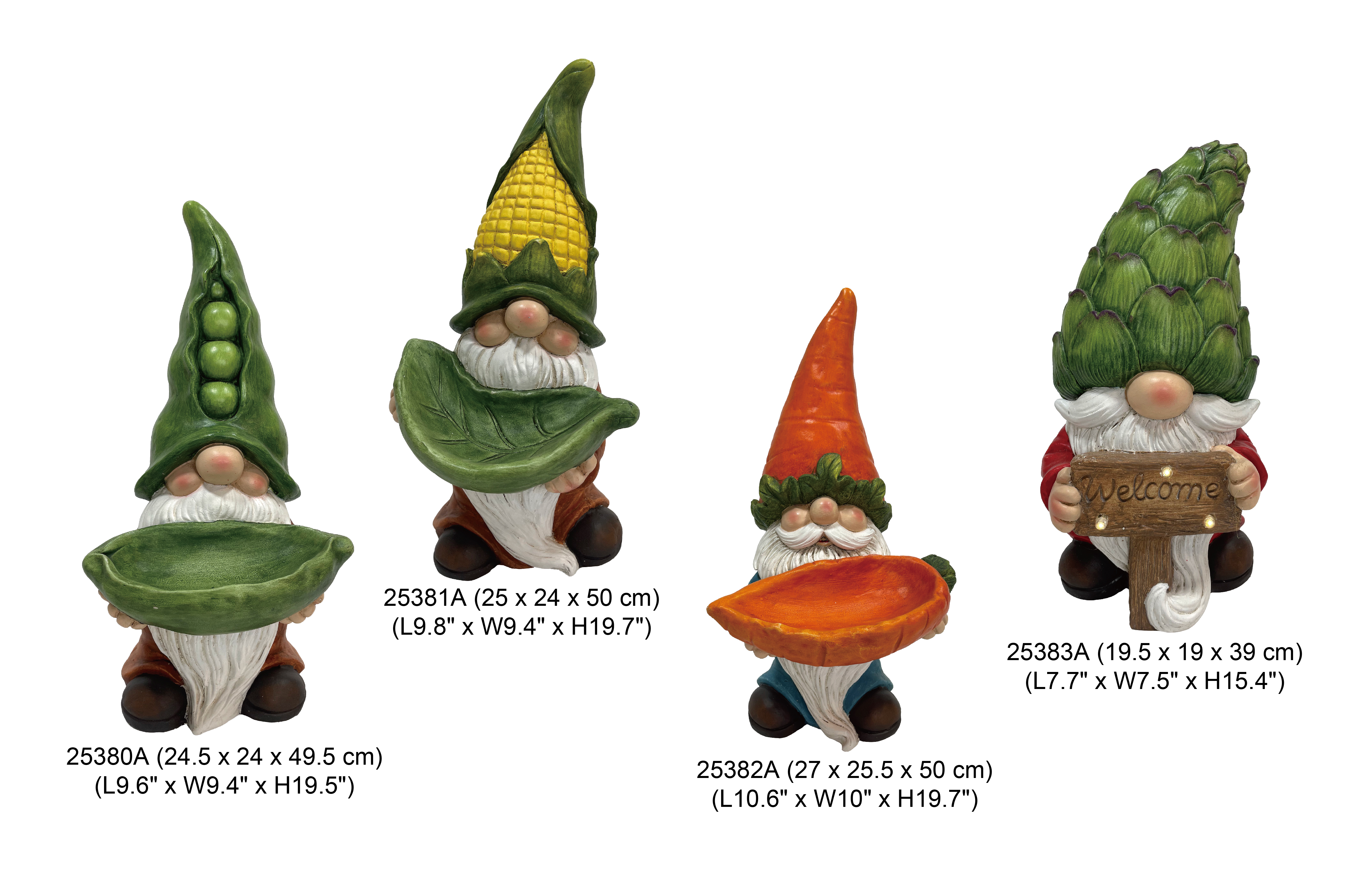 Polyresin decoration vegetable santa