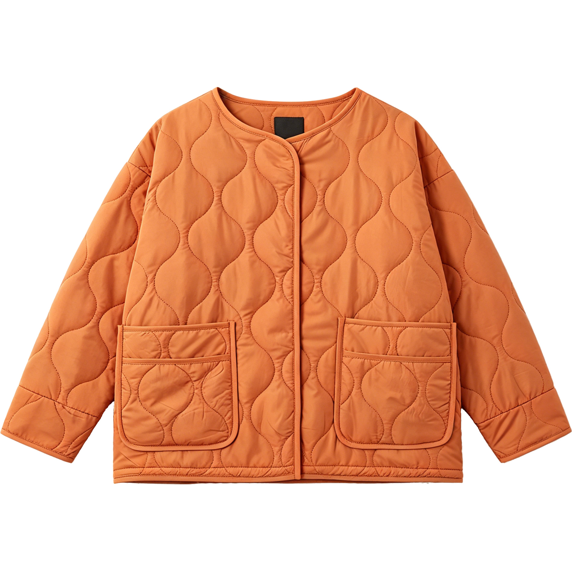 Children's Wave Quilted Liner Jacket, Lightweight Button-Up Coat with Patch Pockets