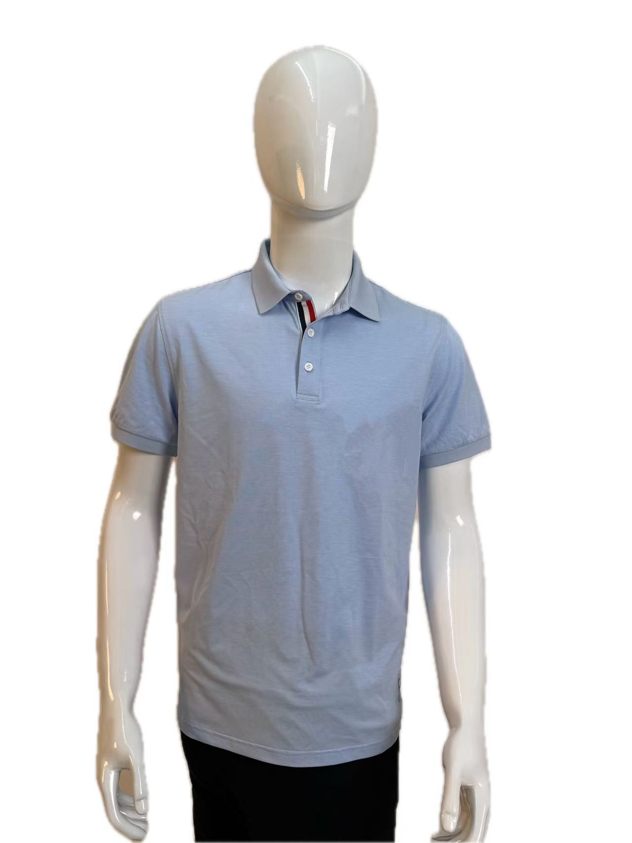 High quality collar with color matching lapel short sleeved T-shirt