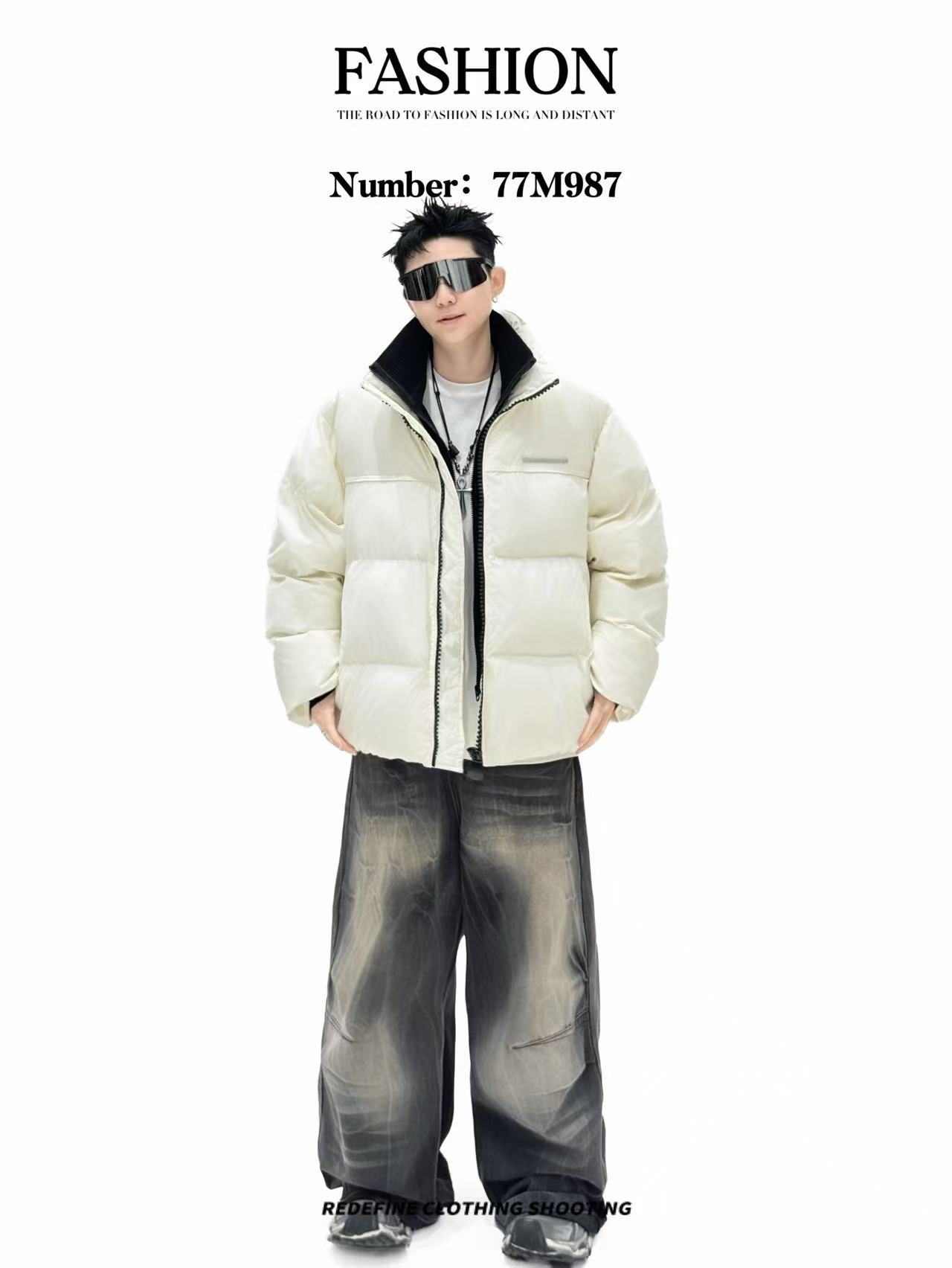 Quilted fake two-piece jacket