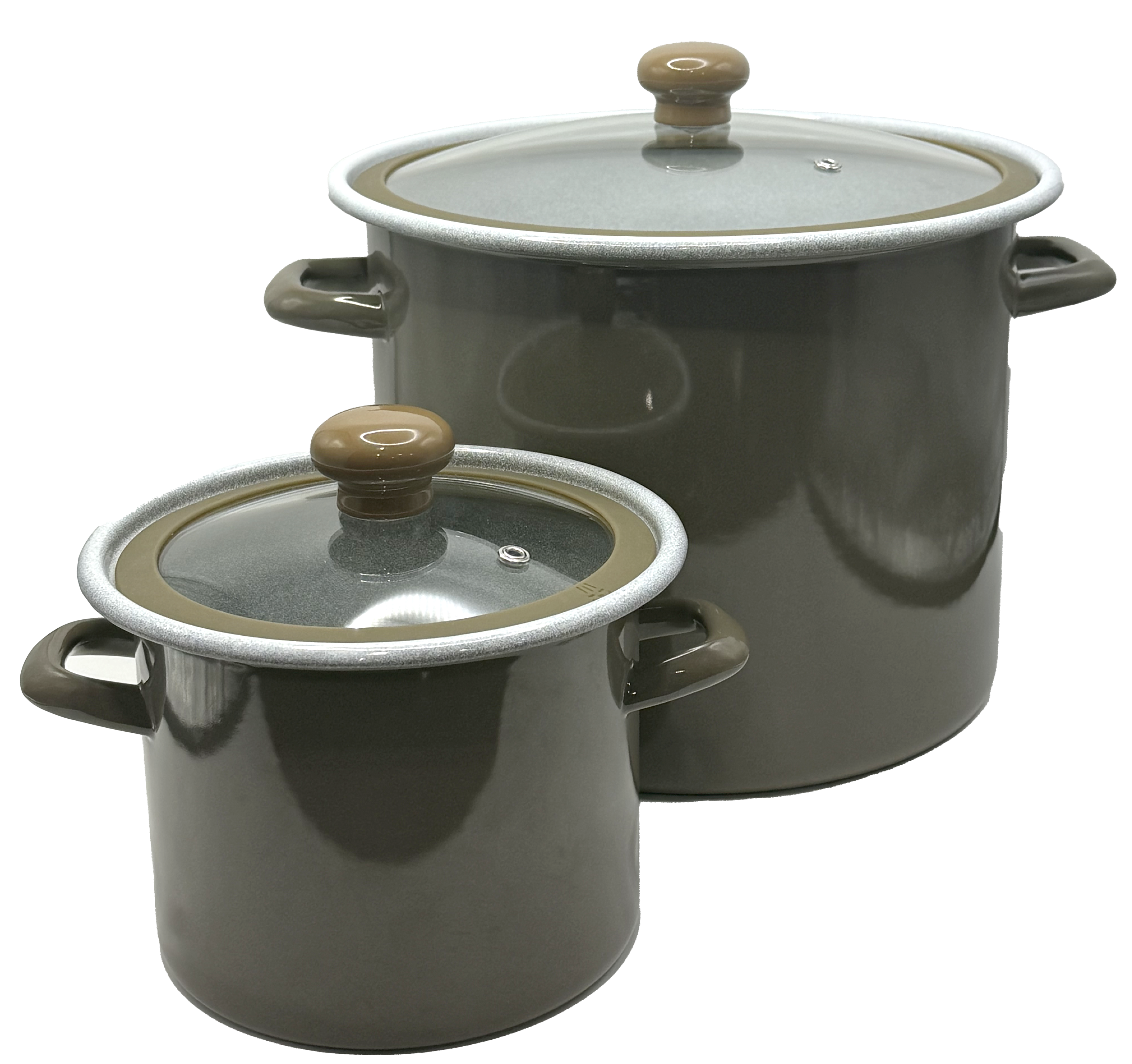 Custom Logo Large Enamel Stock Pot with Lid and Double Handles for Versatile Cooking