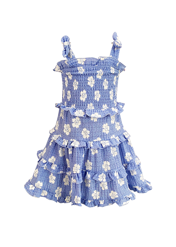 Girls' dress, long dress, sleeveless and off-the-shoulder design