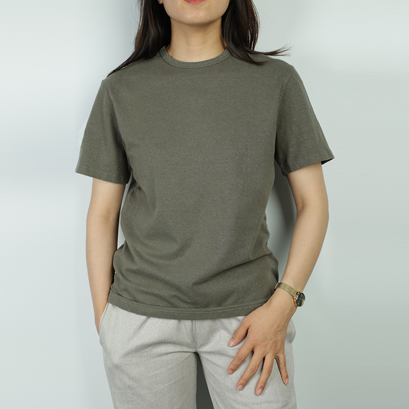 MW0407 Ladies' round neck short-sleeved hemp organic cotton jersey 240gsm T-shirt