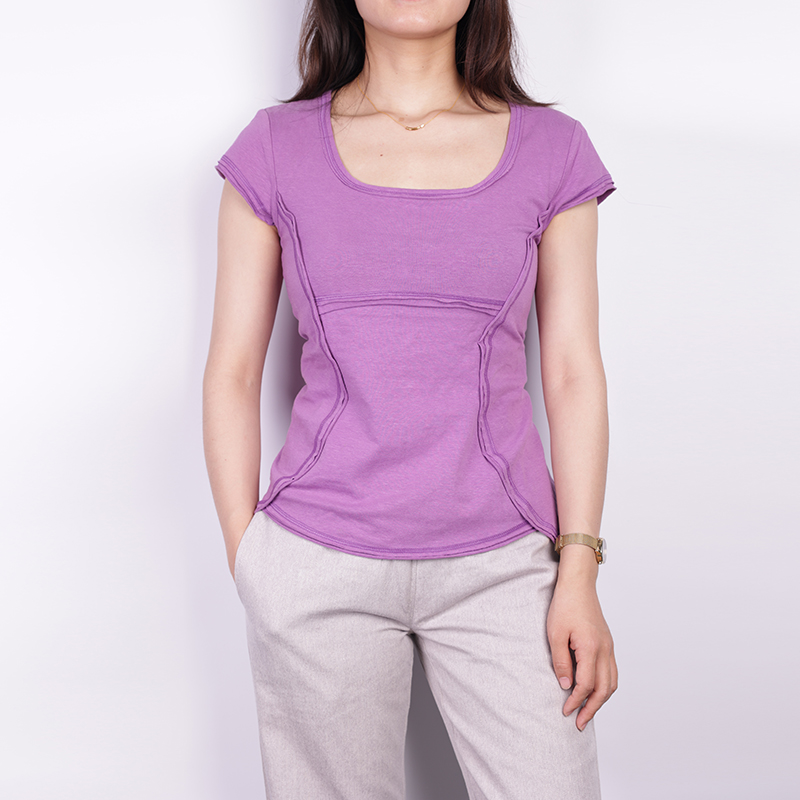 MW0414 Ladies' T-shirt, Hemp Organic Cotton Knitted Jersey, 220gsm, Slim-Fitting and Slimming Top
