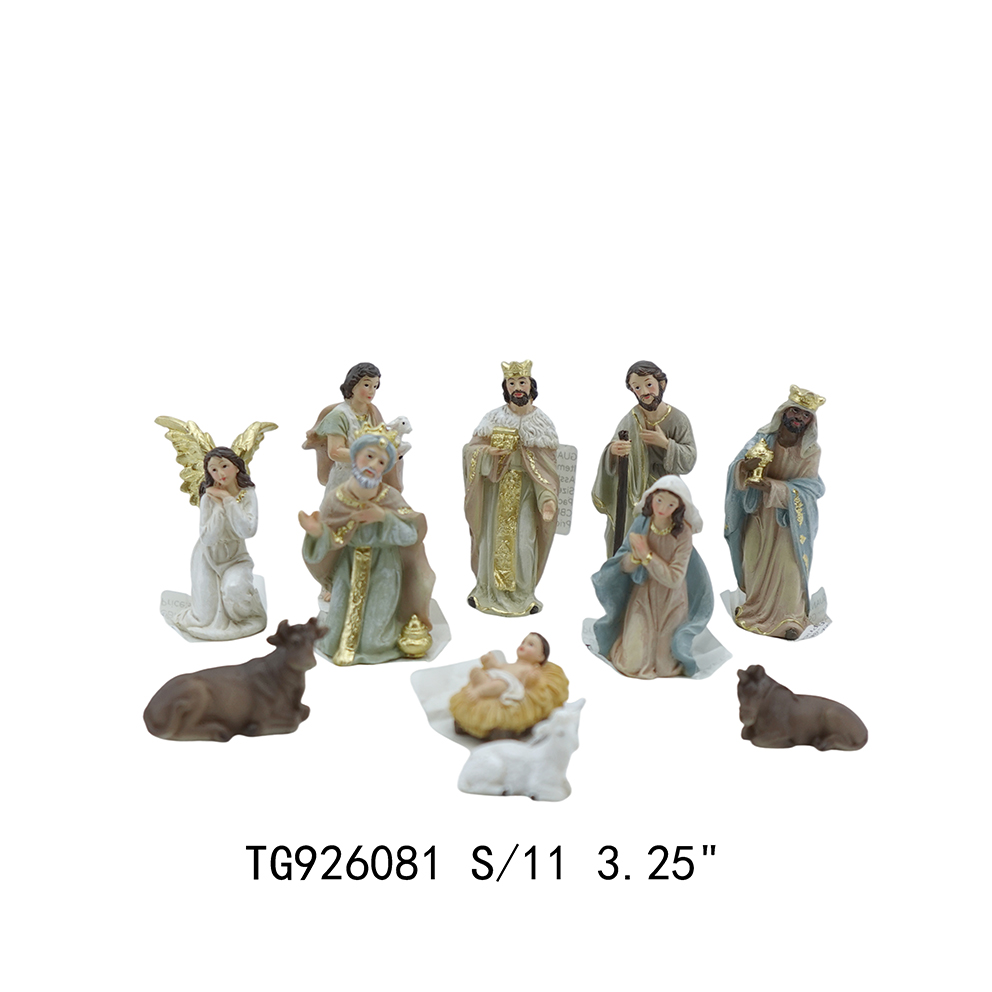 Poly mini religous nativity set christmas decoration