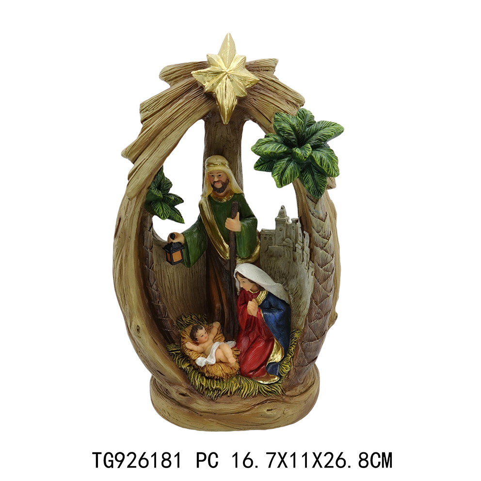 Poly mini religous nativity set christmas decoration