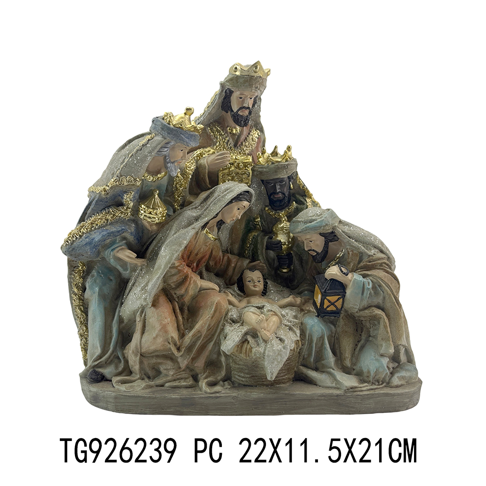 Poly mini religous nativity set christmas decoration