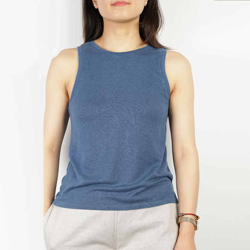 MW0418 Ladies' Blouse - Sleeveless Knitted T-shirt - Hemp Lyocell Top 250gsm jersey