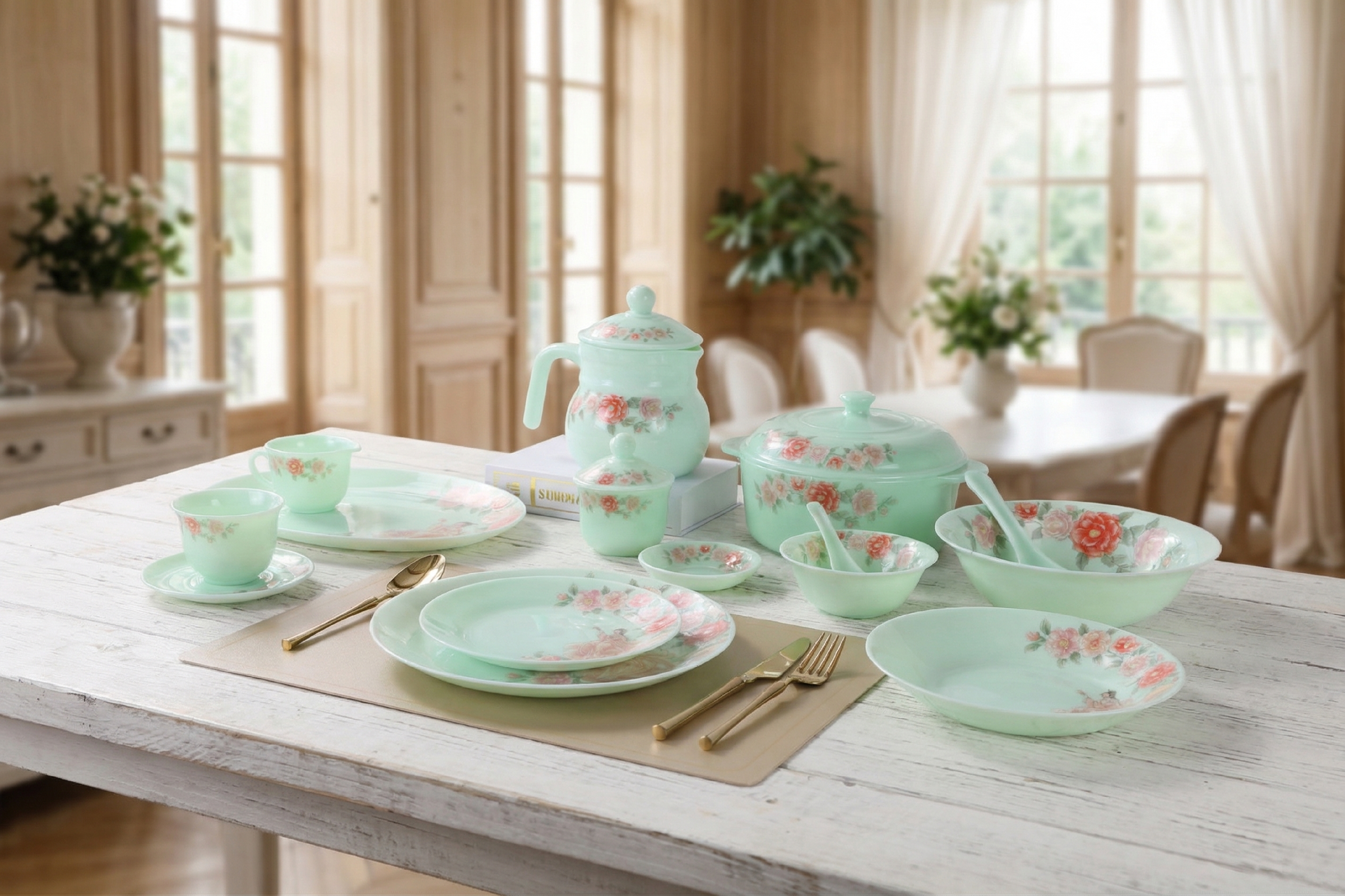 Emerald King Jade Glass Tableware
