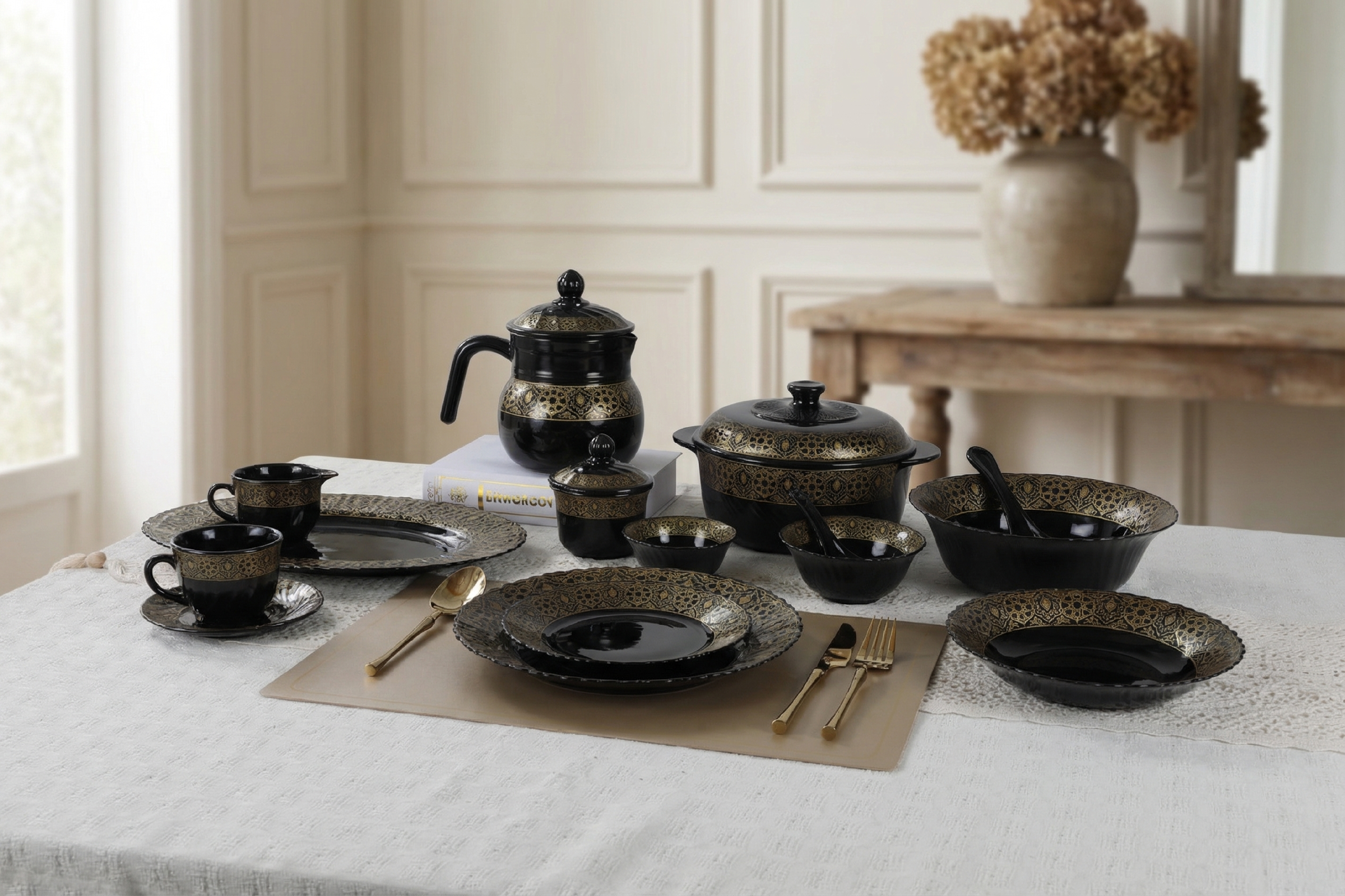 Black Opal Glass Tableware