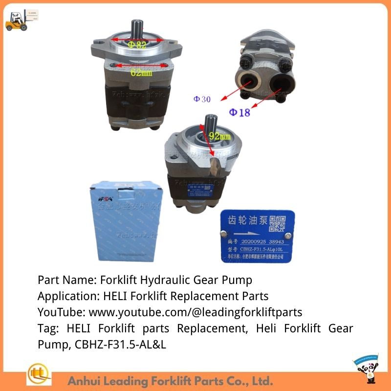 HELI Forklift Replacement Parts Hydraulic Gear Pump CBHZ-F31.5-AL